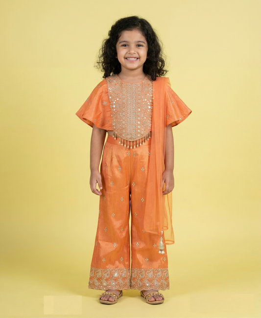 Orange Colour Plazo Set(GE-GPZS_1172)