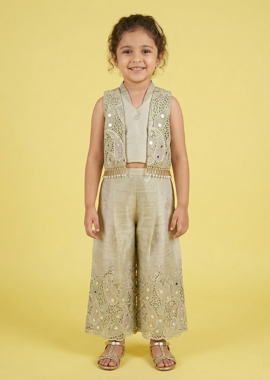 Olive Green Colour Plazo Set(GE-GPZS_1324)