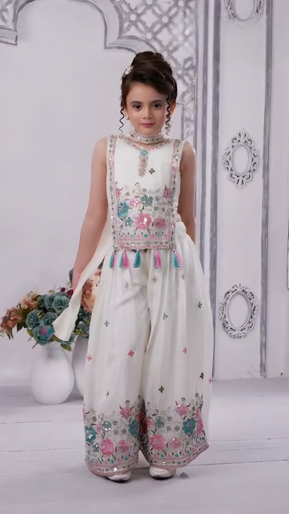 Cream Colour Plazo Set(GE-GPZS_1483)