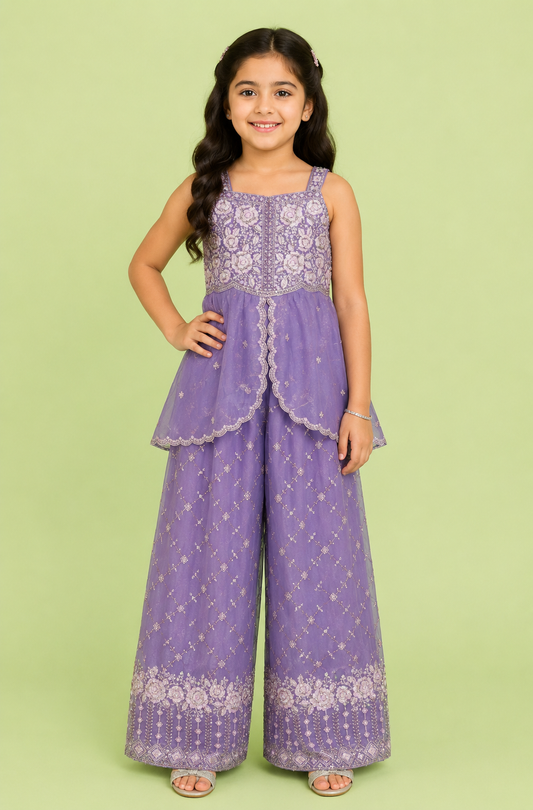 Lavender Colour Plazo Set(GE-GPZS_1490)