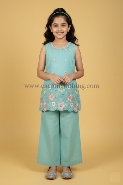Mint Green Colour Plazo Set (GE-GPZS_2290)