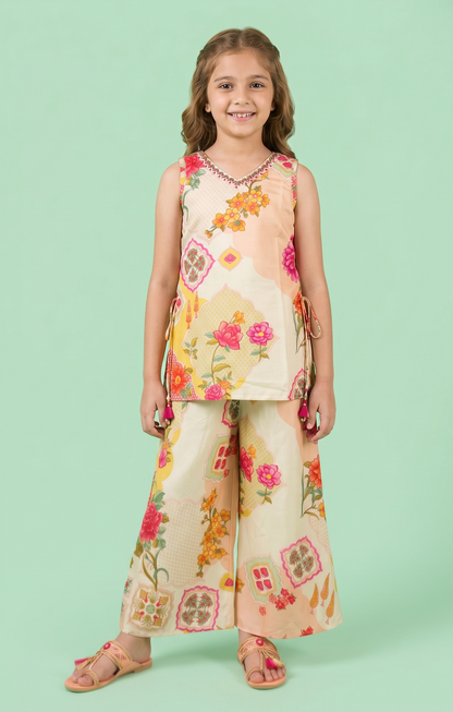 Cream Colour Plazo Set(GE-GPZS_5098)
