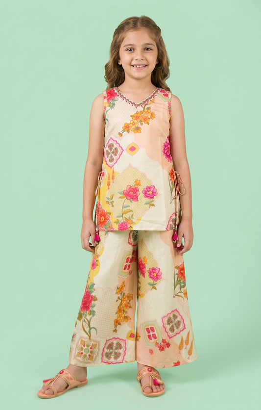 Cream Colour Plazo Set(GE-GPZS_5098)