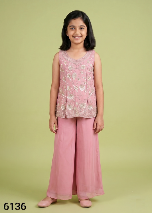 Pink Colour Plazo Set(GE-GPZS_6136)
