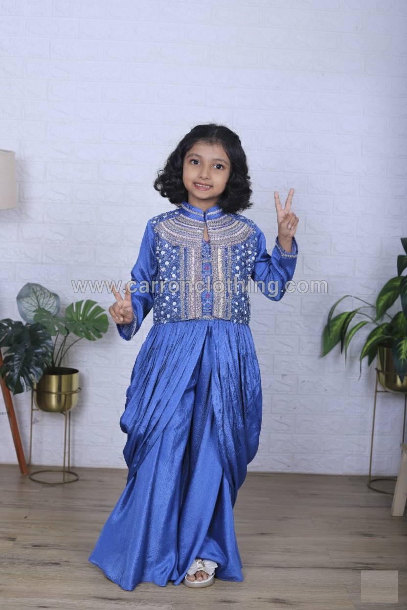Blue Colour Plazo Set(GE-GPZS_6159)