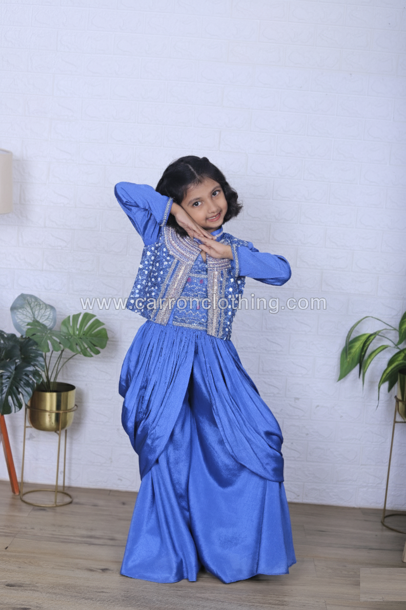 Blue Colour Plazo Set(GE-GPZS_6159)