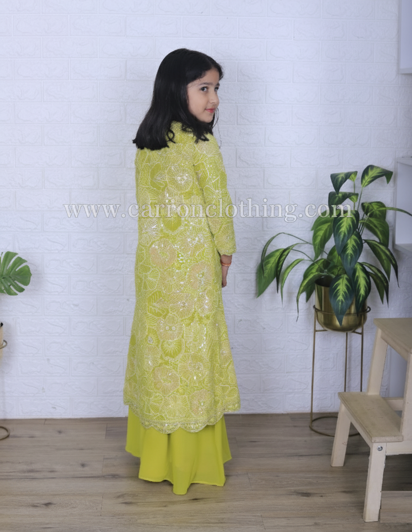 Green Colour Plazo Set(GE-GPZS_6163)