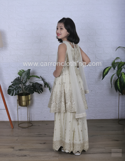 Fawn Colour Plazo Set(GE-GPZS_6166)