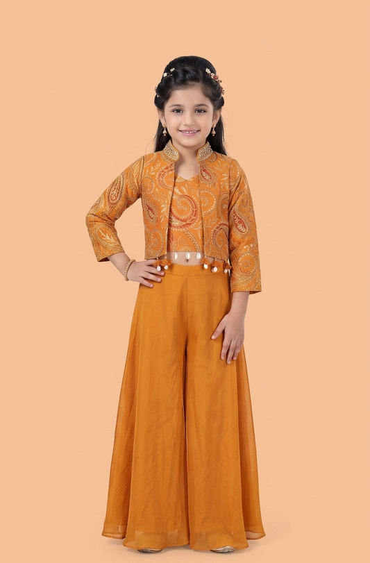 Orange Colour Plazo Set(GE-GPZS_6758)