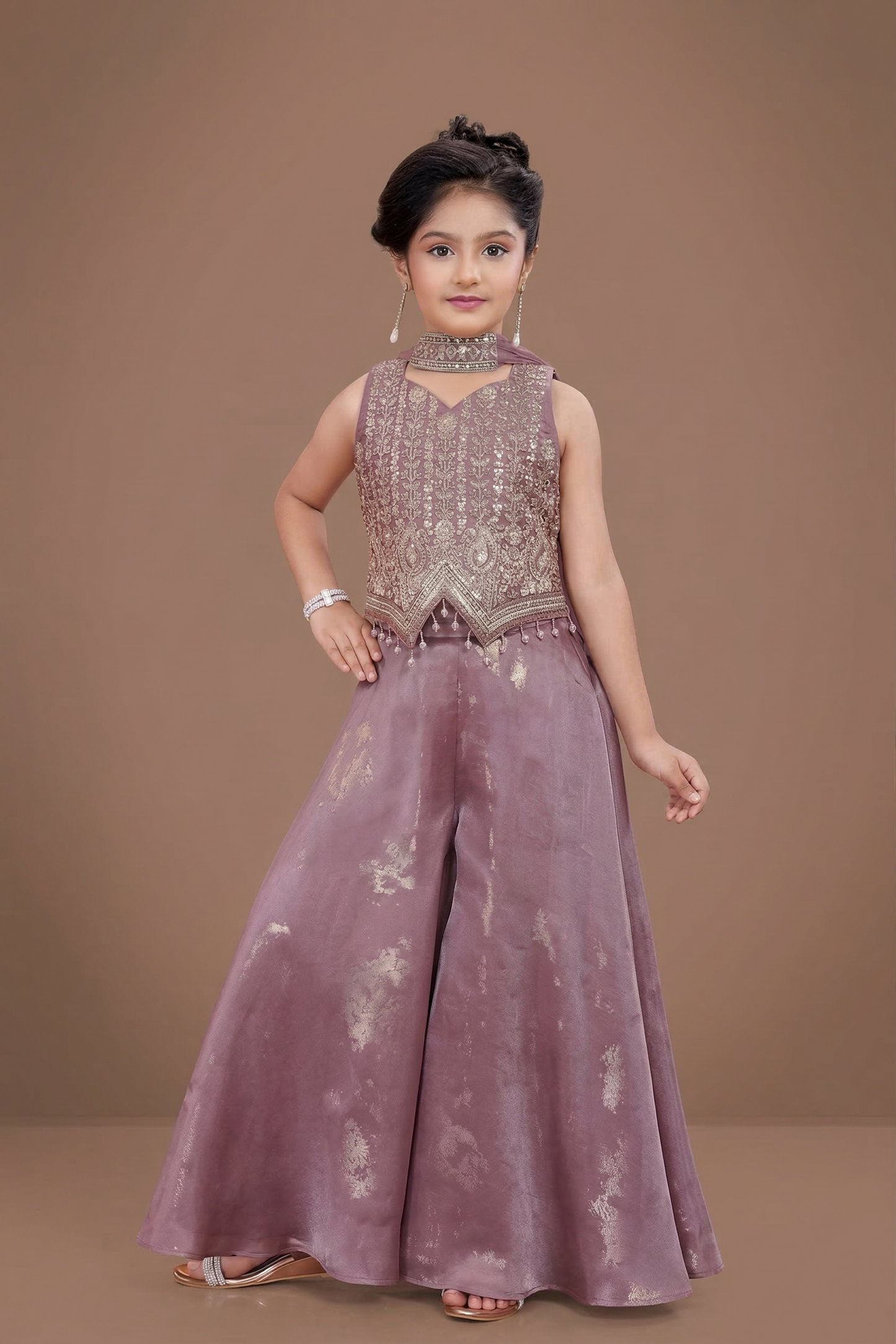 Dusty Lavender Colour Plazo Set(GE-GPZS_9913)