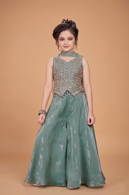 Sea Green Colour Plazo Set(GE-GPZS_9913)