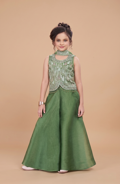 Green Colour Plazo Set(GE-GPZS_9915)