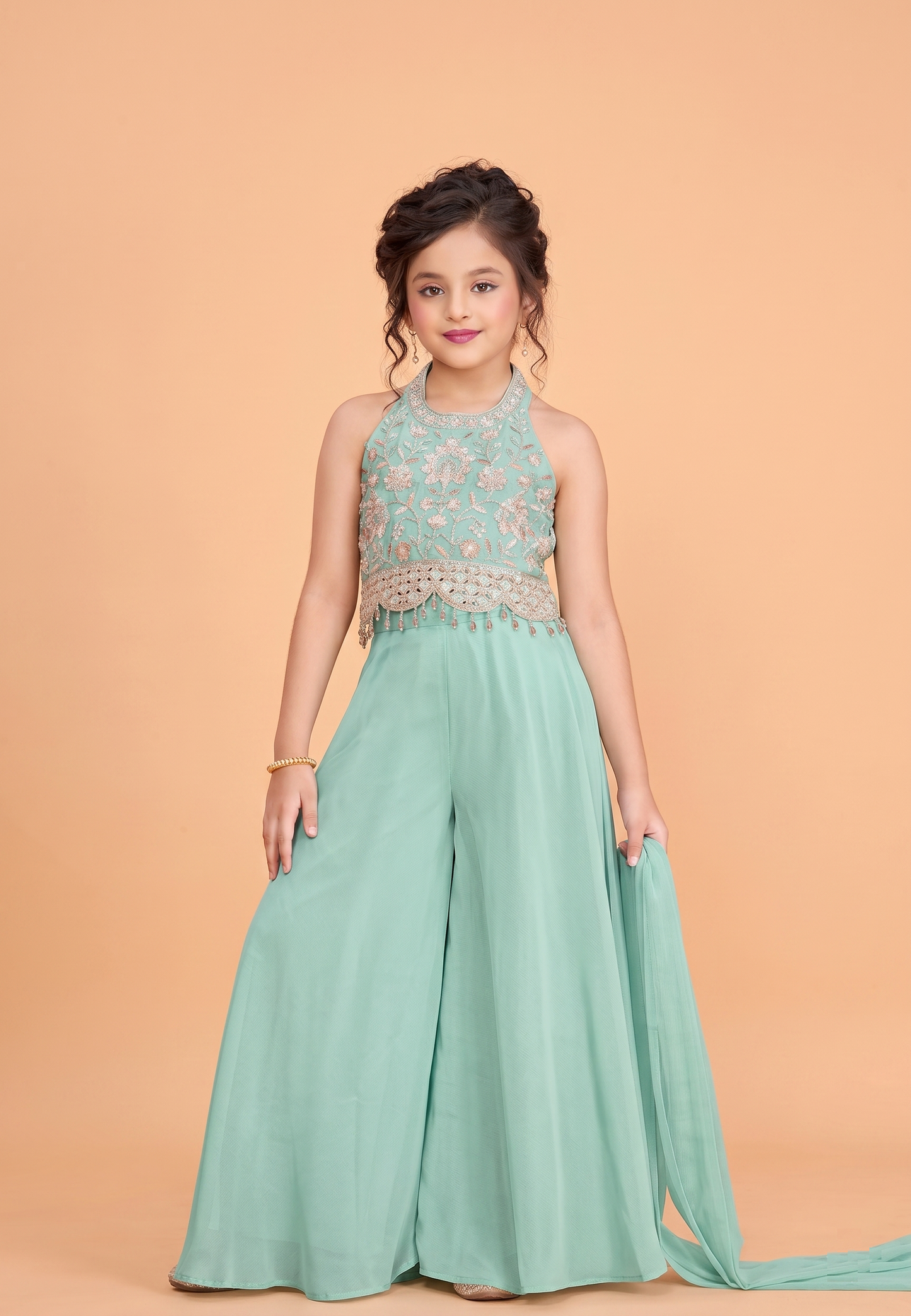 Sky Blue Colour Plazo Set(GE-GPZS_9940)