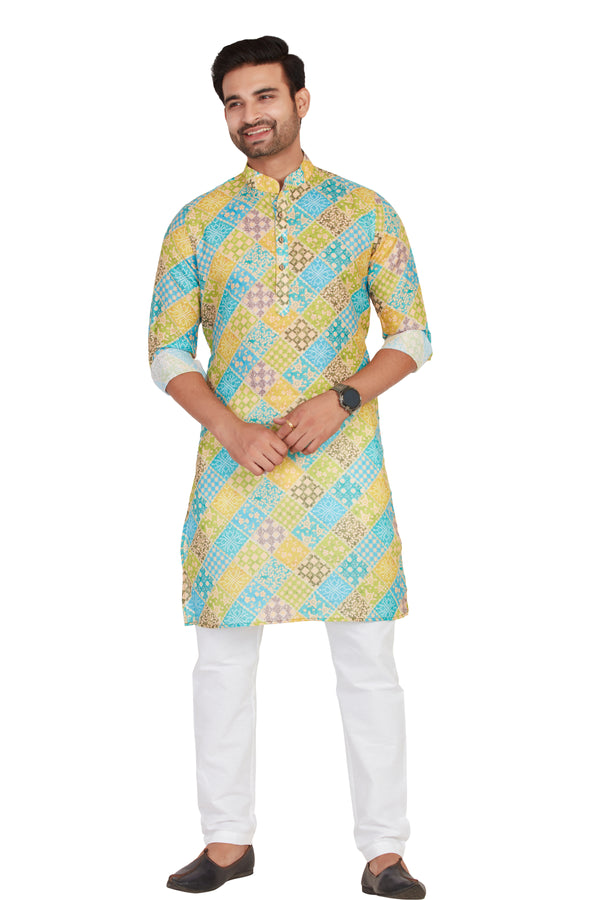 Multi Colour Casual Kurta(MC-MKUC_GKL-DIGI BANDHEJ 159B)