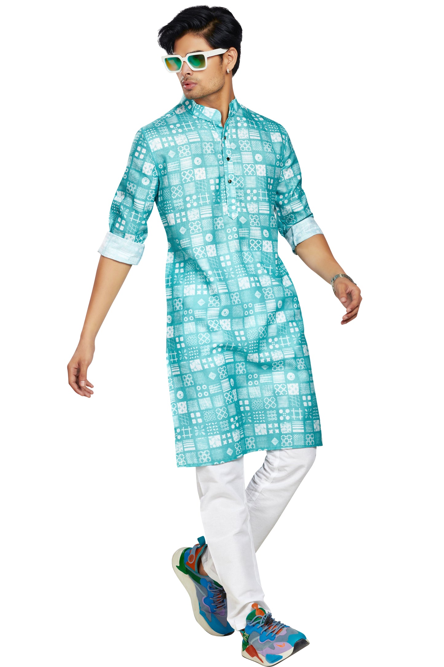 Ice Blue Colour Kurta With Bottom(MC-MKUC_GKL-DIGI SURFAC L 23B)