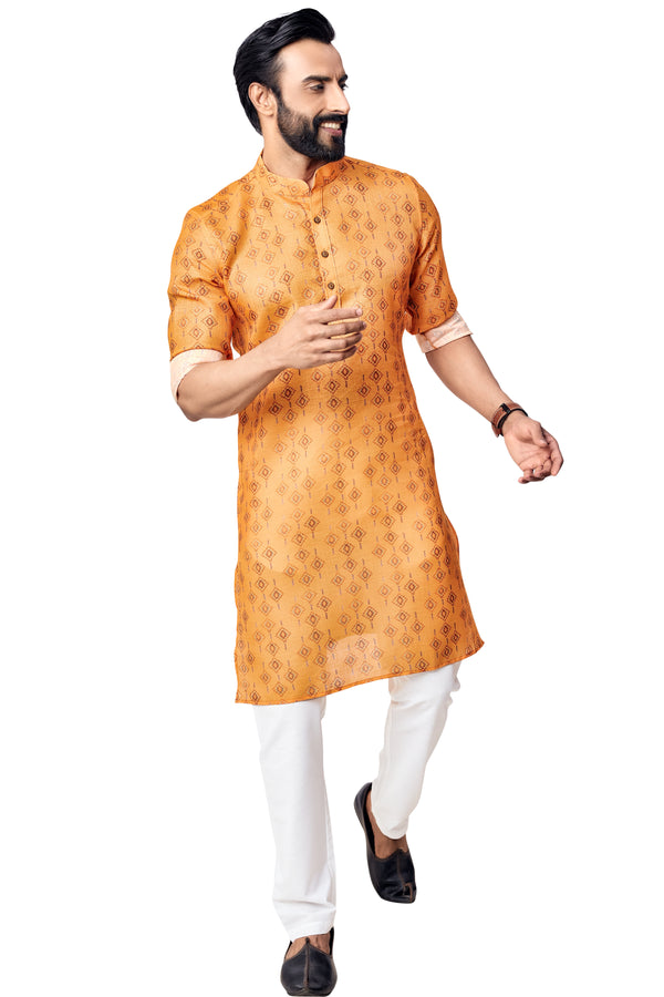 Orange Colour Kurta With Bottom(MC-MKUC_GKL-DIGI TURMERIC 297)