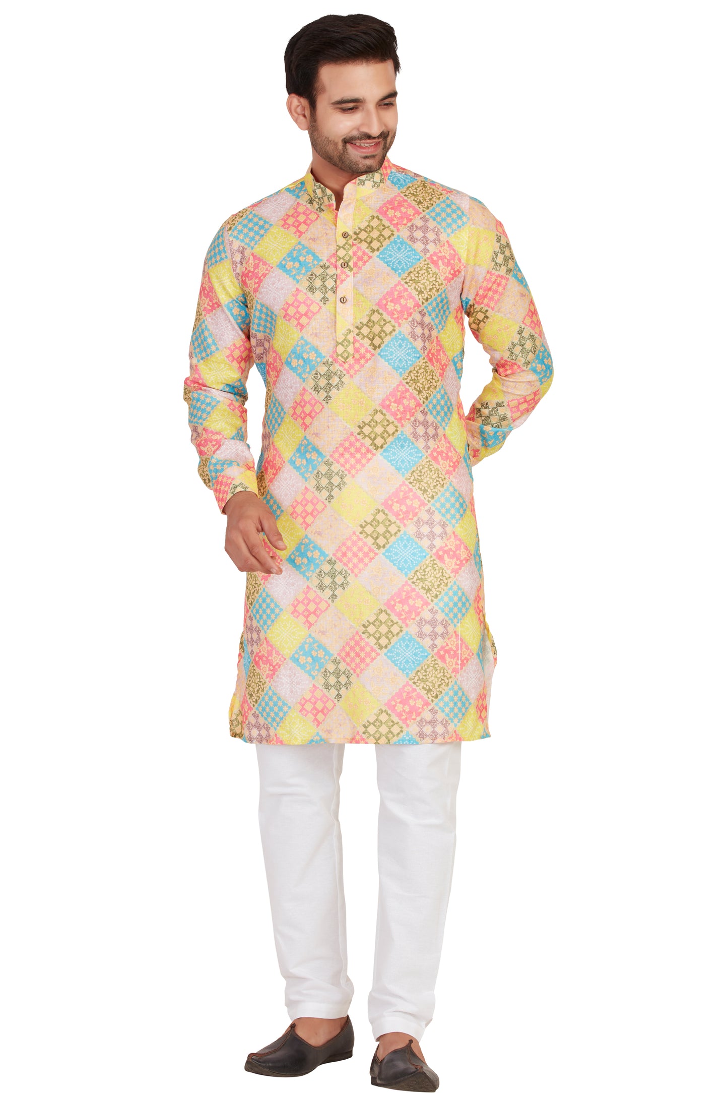 Multi Colour Kurta With Bottom(MC-MKUC_GKL-DIGI BANDHEJ L 159 A)