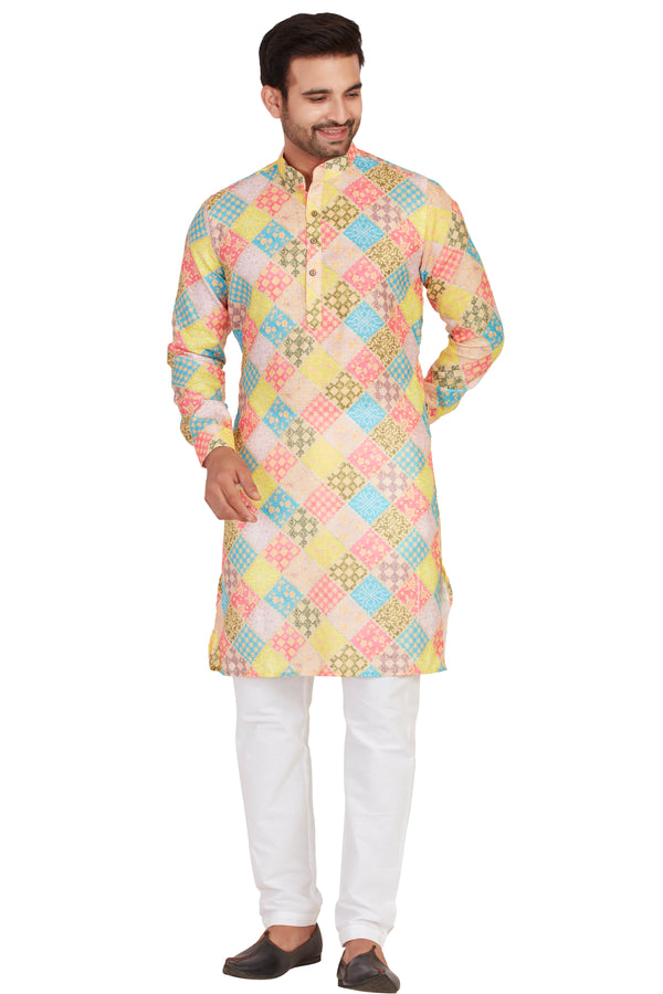 Multi Colour Casual Kurta(MC-MKUC_GKL-DIGI BANDHEJ L 159 A)