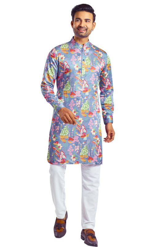 Multi Colour Kurta With Bottom(MC-MKUC_GKL-TRIFFLE L 205A)