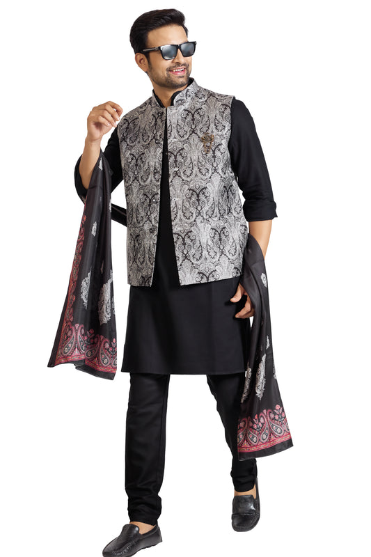 Black Colour Bundi Set(ME-MBUS_GKSD PAISLEY)