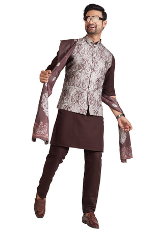 Brown Colour Bundi Set(ME-MBUS_GKSD PAISLEY)