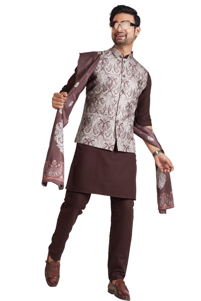 Brown Colour Bundi Set(ME-MBUS_GKSD PAISLEY)