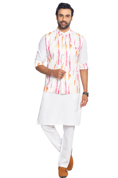 White Colour Jacket Kurta Set(MC-MKUS_BATIC  202-A)