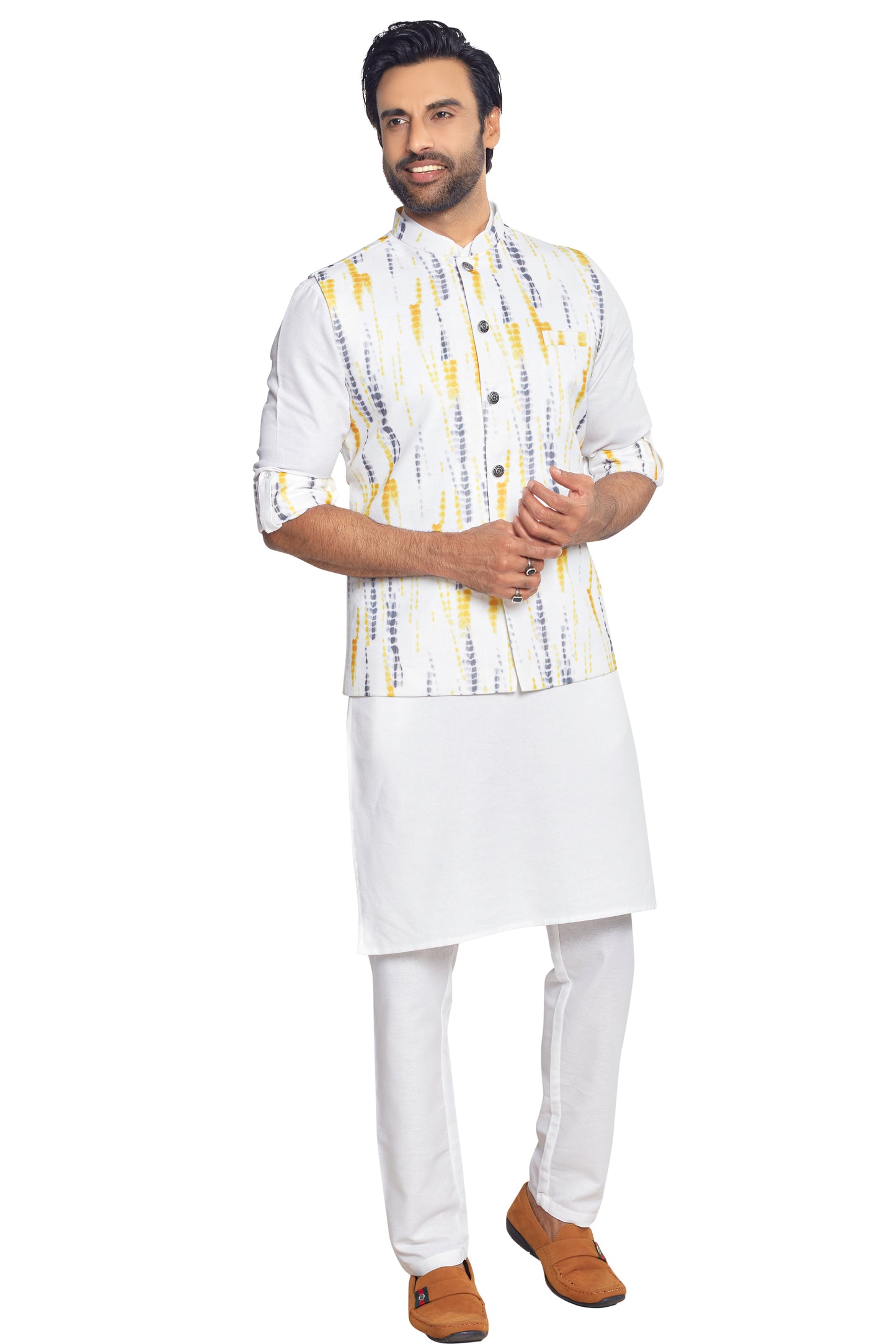 Cream Colour Jacket Kurta Set(MC-MKUS_GKST-BATIC 202-B)