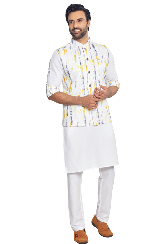 Cream Colour Jacket Kurta Set(MC-MKUS_GKST-BATIC 202-B)