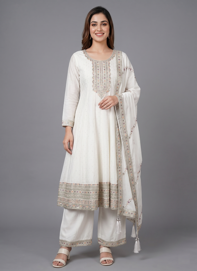 Cream Colour Pant Set(LE-WPNS_13684)