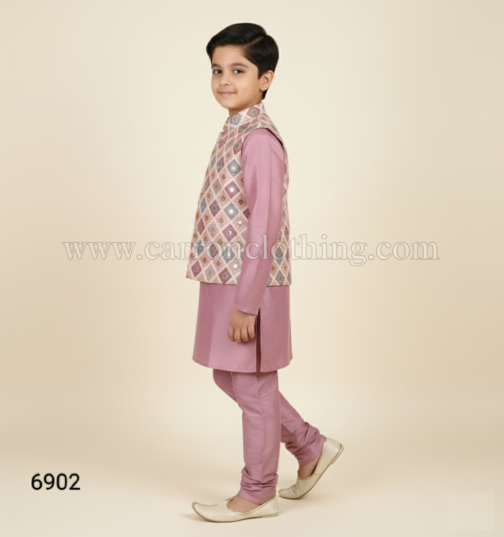 Onion Pink Colour Jacket Kurta Set(BE-BBUS_6902)