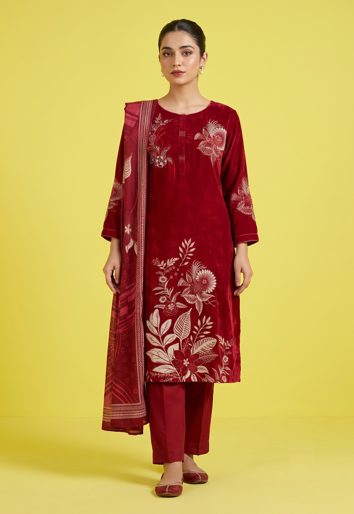 Maroon Colour Kurti Set(LC-WKIS_3577)