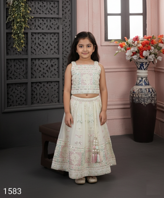 White Colour Ghaghra Choli(GE-GGHC_1583)