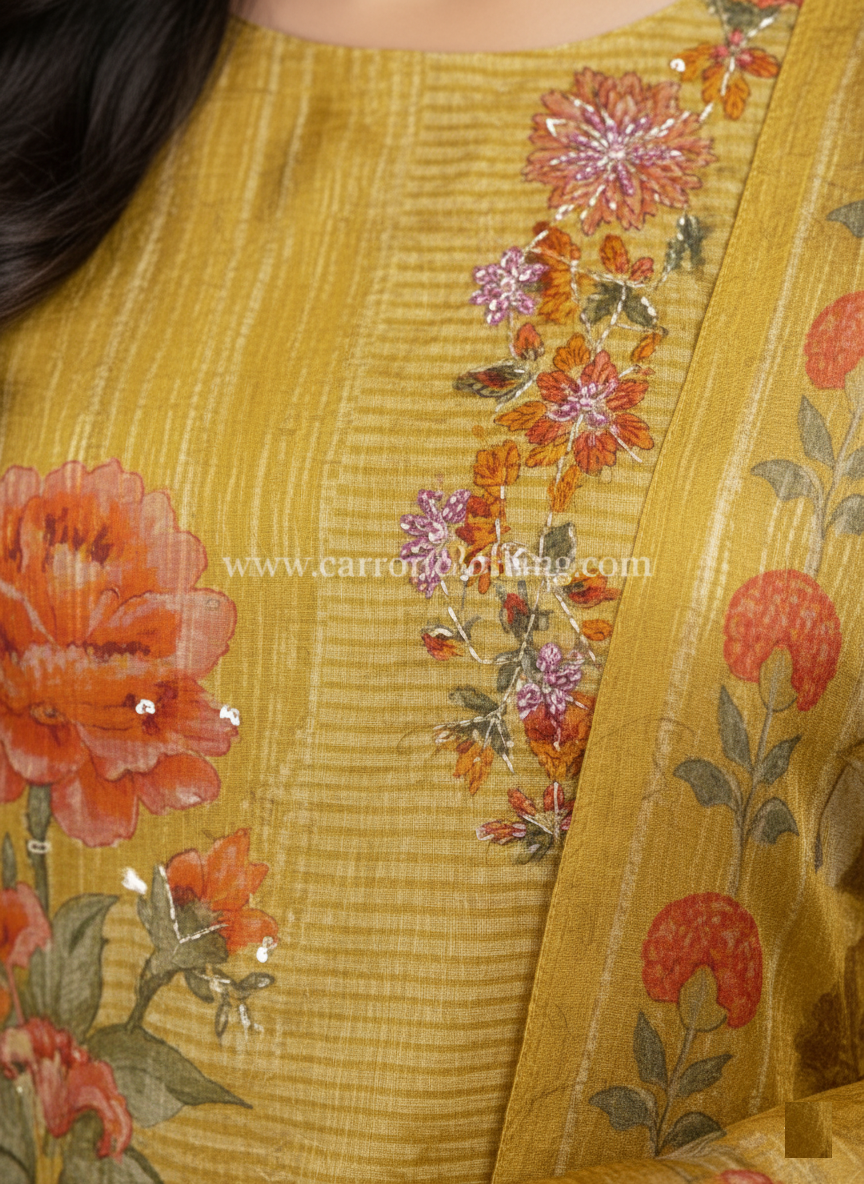 Yellow Colour Kurti Set(LC-WKIS_3581)