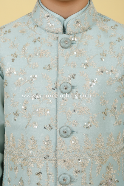 Blue Colour Jacket Kurta Set(BE-BBUS_3696)
