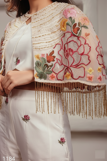 Cream Colour Plazo Set(GE-GPZS_1184)