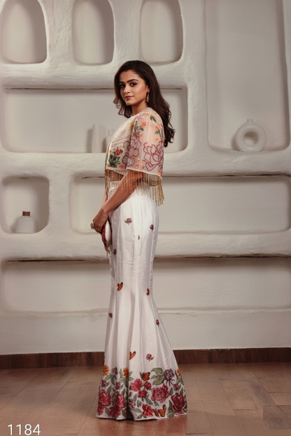 Cream Colour Plazo Set(GE-GPZS_1184)