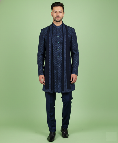 Navy Blue Colour Indo Western(ME-MINW_ARK 11173)