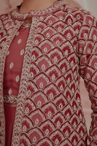 Carrot Colour Plazo Set(GE-GPZS_1272)