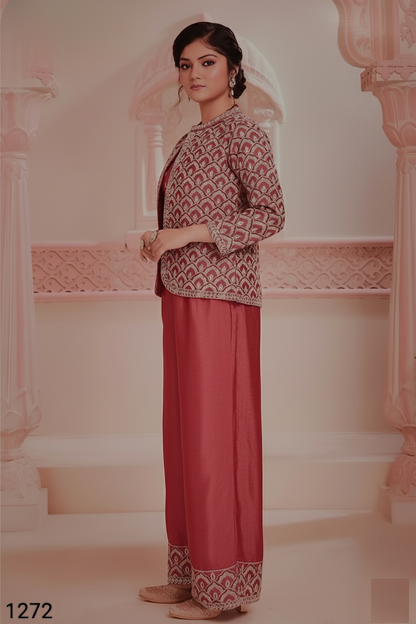 Carrot Colour Plazo Set(GE-GPZS_1272)