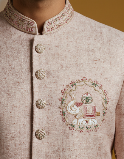 Onion Pink Colour Sherwani(ME-MSRW_91527)