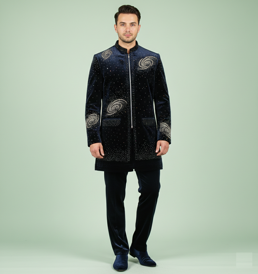 Blue Colour Indo Western(ME-MINW_3278 A)