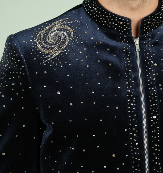 Blue Colour Indo Western(ME-MINW_3278 A)