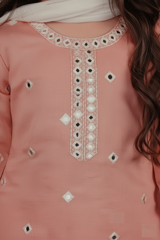 Peach Colour Gharara Set(GE-GGHS_7099)