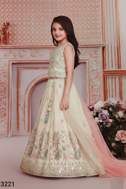 Cream Colour Ghaghra Choli(GE-GGHC_3221)