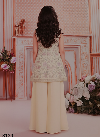 Cream Colour Plazo Set(GE-GPZS_3129)