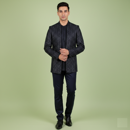 Navy Blue Colour Indo Western(ME-MINW_ARK 10861)