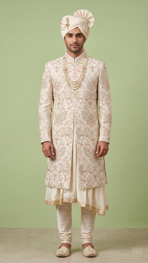 Ivory Colour Sherwani(ME-MSRW_A 1426)