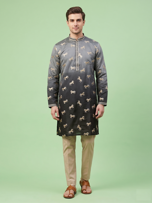 Grey Colour Kurta Set(ME-MKUS_10781 D)