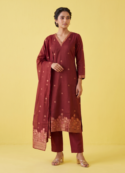 Maroon Colour Kurti Set(LC-WKIS_3152 S)